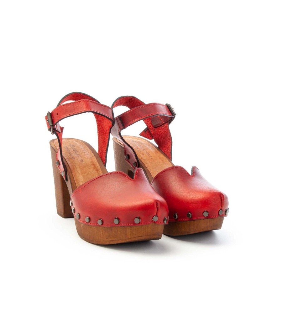 Donna MARRADINI | Marradini 613 Sandalo Cinturino Plateau Leone Shoes Rosso