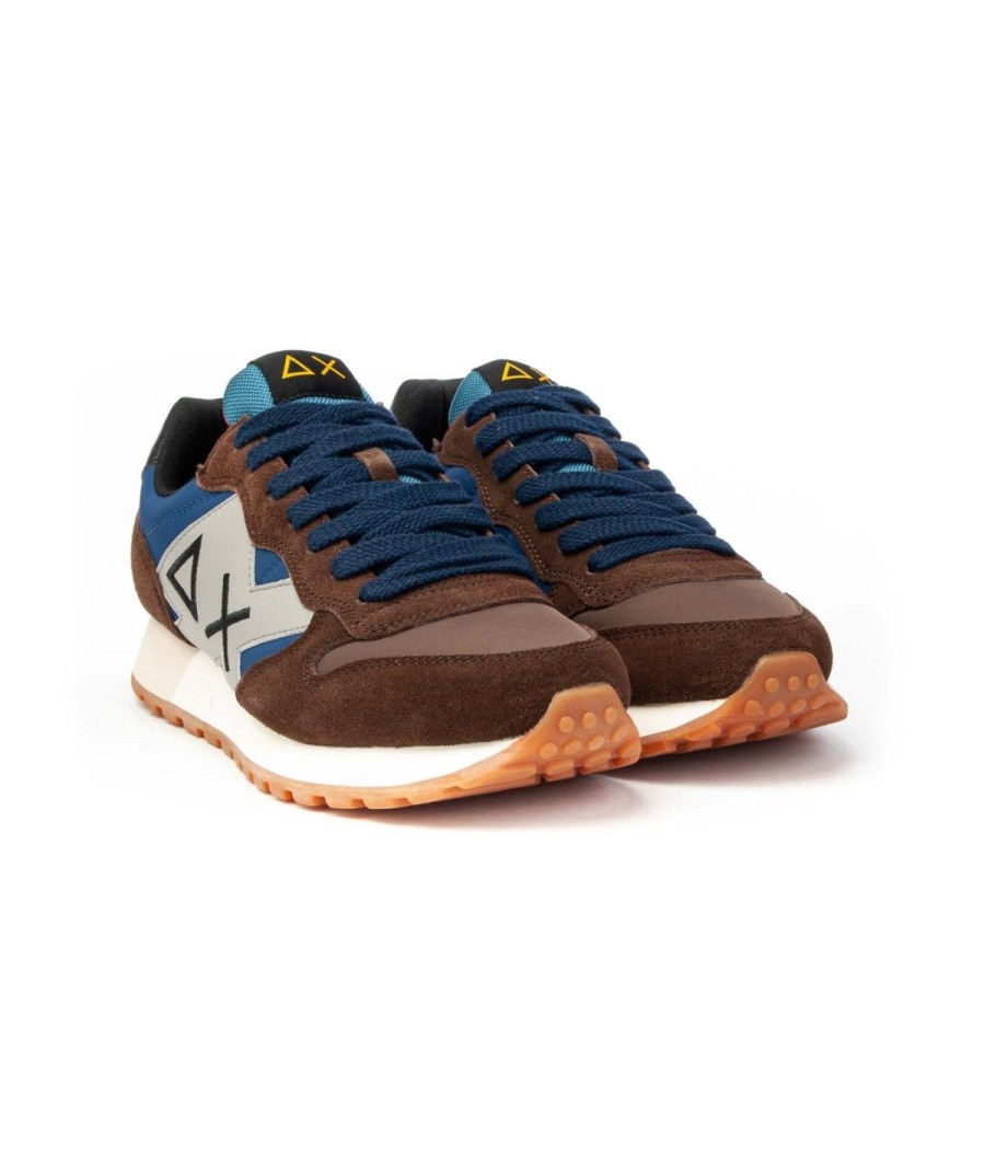 Uomo SUN68 | Sun68 Jaki Bicolor Scarpe Stringate Sneakers Uomo Leone Shoes Navy/Brown