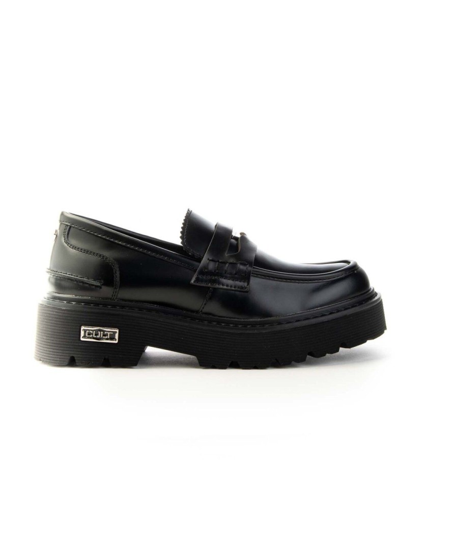 Donna CULT | Cult Clw394700 Mocassino Slash Donna Penny Loafer Leone Shoes Frosinon Black