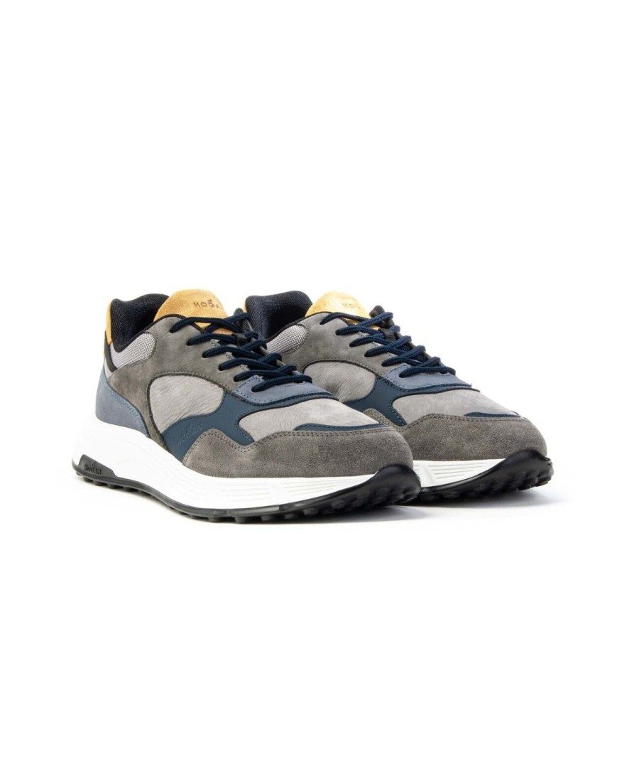 Uomo HOGAN | Hogan Scarpe Hxm5630Dm90264819O Sneakers Hyperlight Uomo Leone Shoes Grigio / Giallo