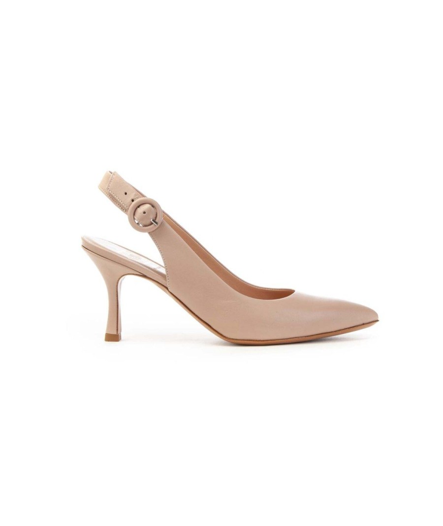 Donna FRANCO RUSSO | Franco Russo 1902S Slingback In Nappa Leone Shoes Frosinone Nude