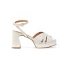 Donna PEDRO MIRALLES | Pedro Miralles 13207 Sandalo Plateau Leone Shoes Frosinone Off White