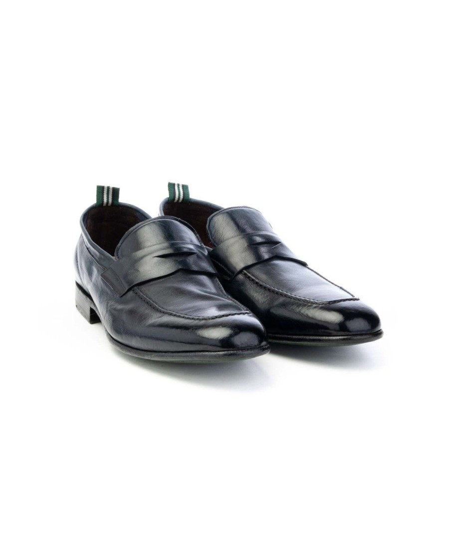 Uomo GREEN GEORGE | Green George 2000Gg Mocassino Vitello Lavato Leone Shoes Blu