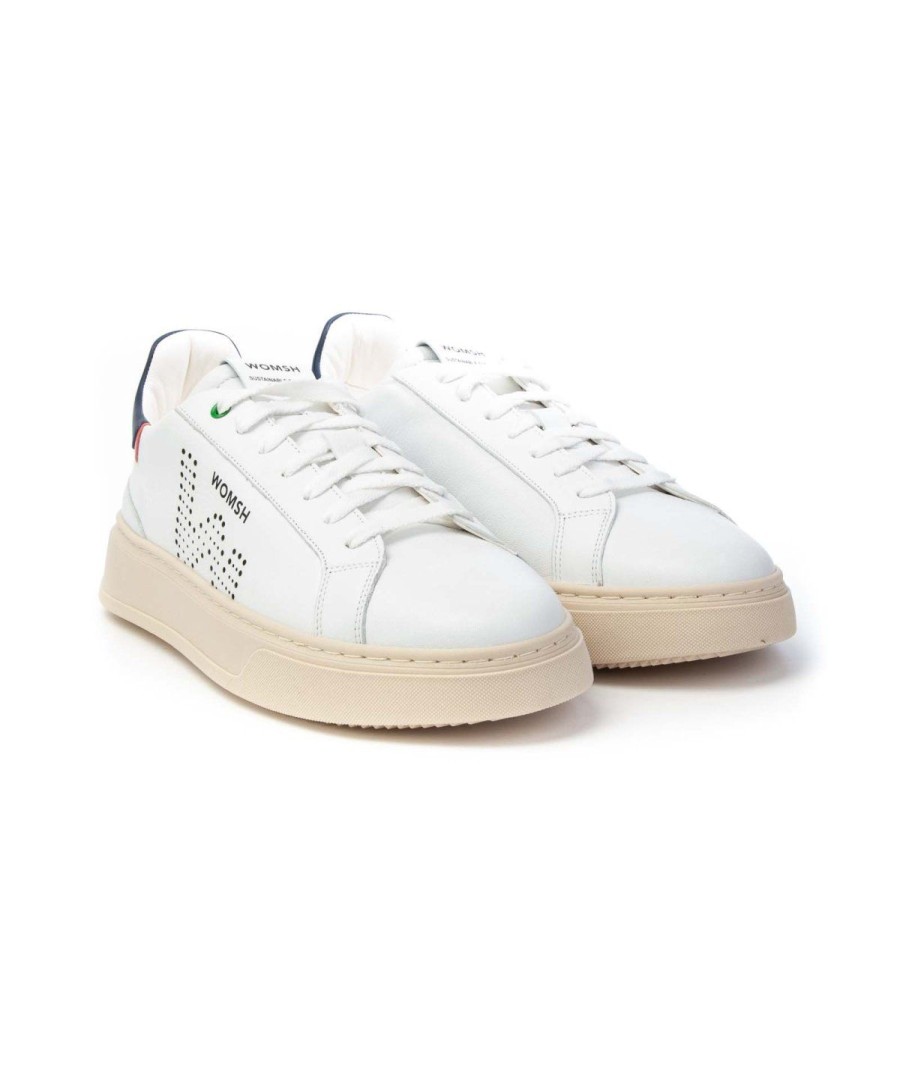 Uomo WOMSH | Womsh Sneakers Lacci Fondo Cassetta White/Blue