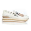 Donna JANET SPORT | Janet Sport Mocassino White Beige Bianco/Argento