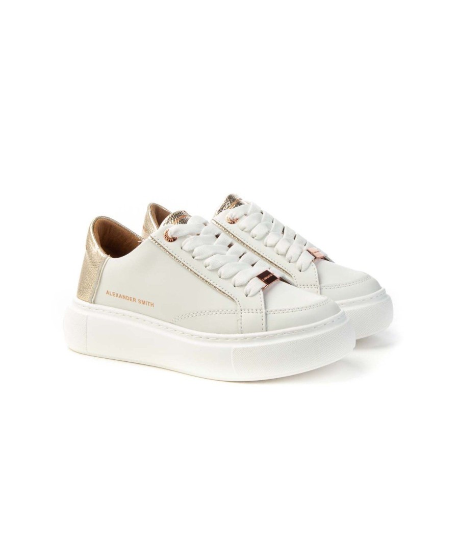 Donna ALEXANDER SMITH | Alexander Smith Aeazegw7398Wgd Sneakers Woman Leone Shoes Frosinone White/Gold