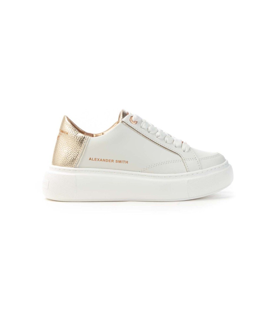 Donna ALEXANDER SMITH | Alexander Smith Aeazegw7398Wgd Sneakers Woman Leone Shoes Frosinone White/Gold