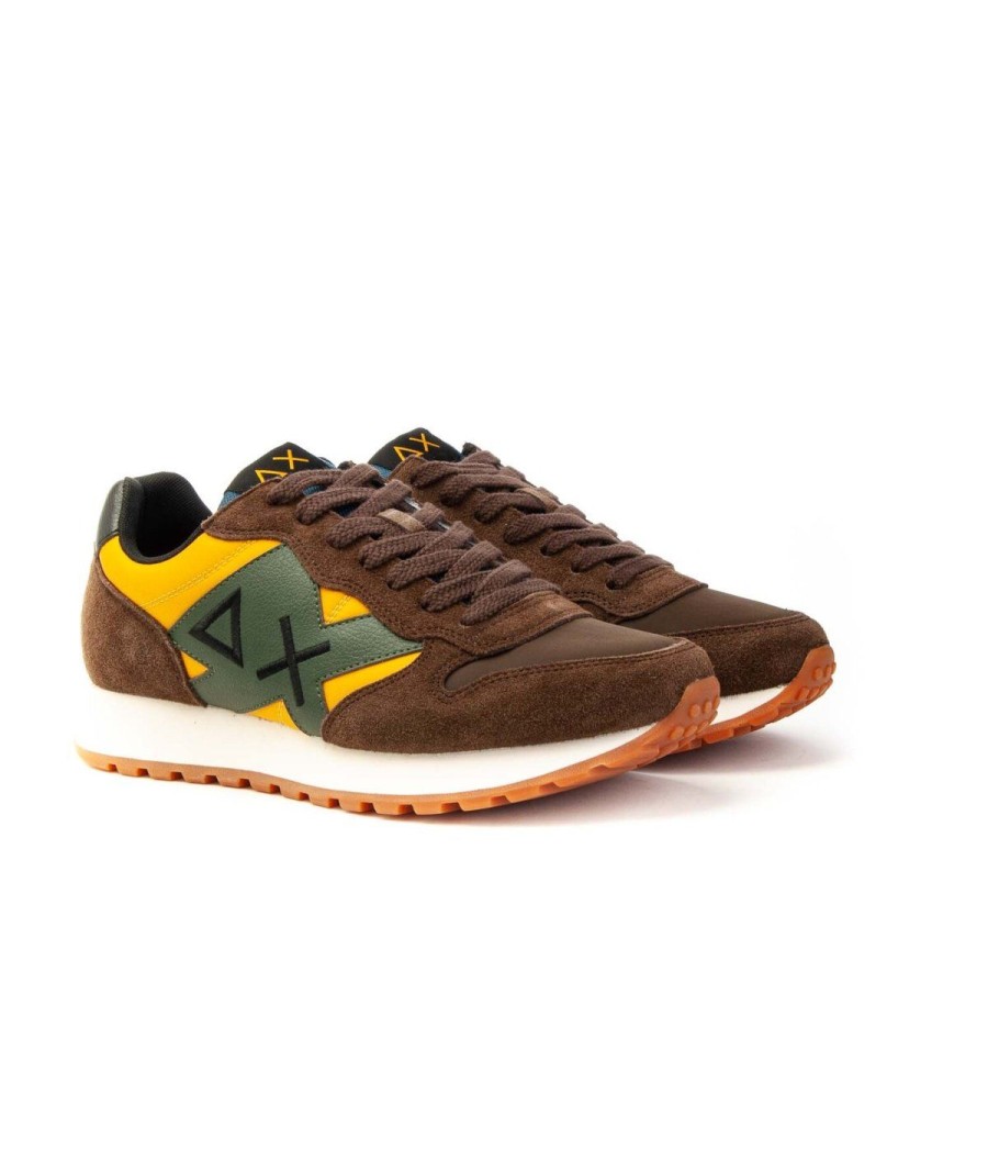 Uomo SUN68 | Sun68 Z43114 Jaki Bicolor Sneakers Man Leone Shoes Giallo/Marrone