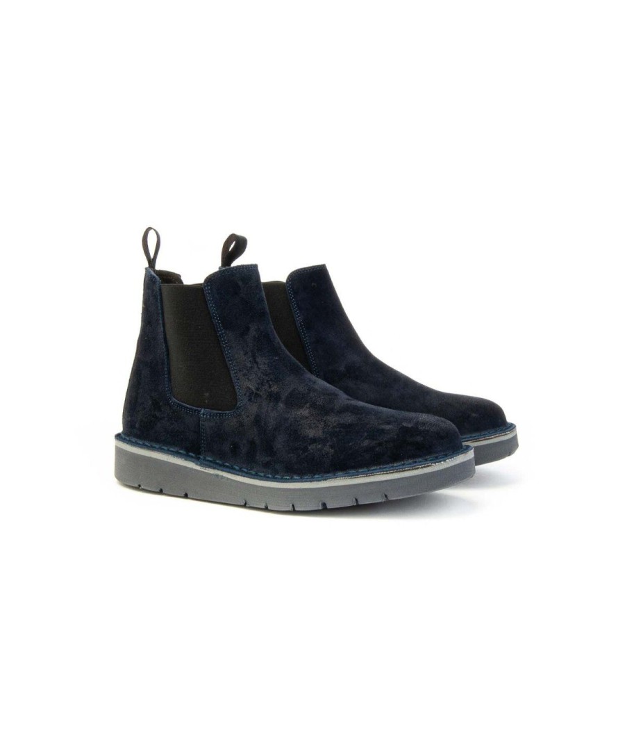 Uomo KEBO | Kebo 010 Oslo Beatles O Chelsea Boots Uomo Leone Shoes Frosinone Blu