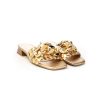 Donna KESS | Kess 23001 Sandalointreccio Pelle Leone Shoes Frosinone Oro