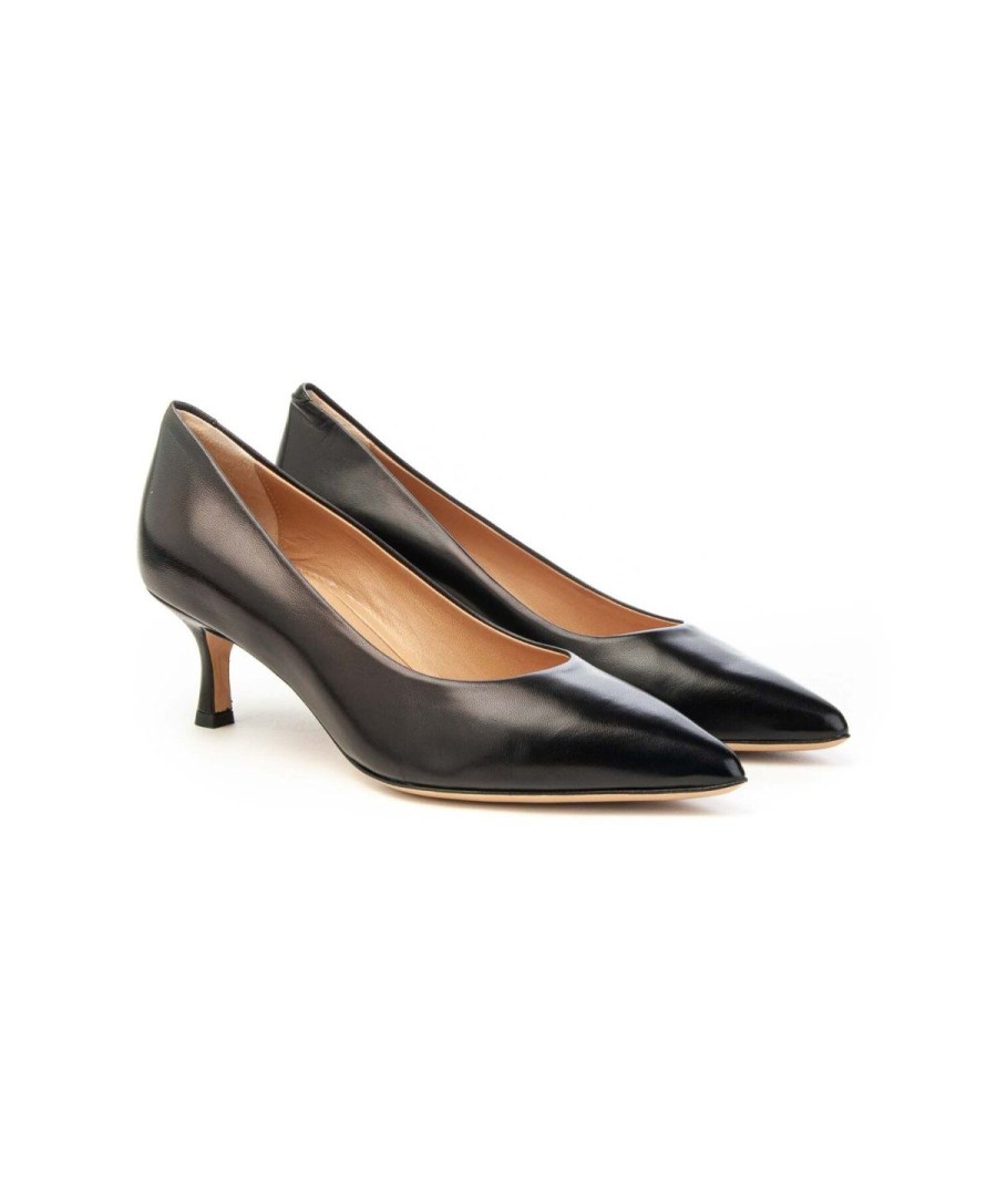 Donna FRANCO RUSSO | Franco Russo 1701S Decolte` Tacco 50 Donna Leone Shoes Frosinone Nero