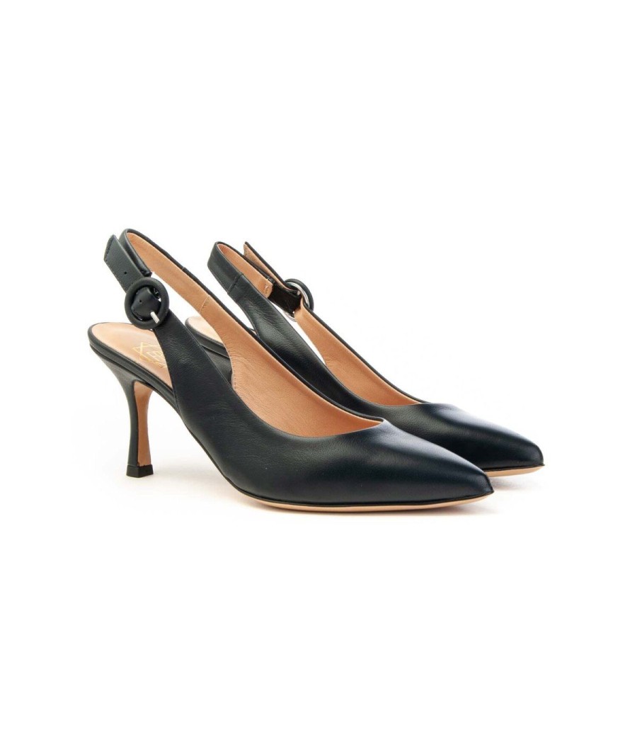 Donna FRANCO RUSSO | Franco Russo 1902S Slingback In Nappa Leone Shoes Frosinone Blu