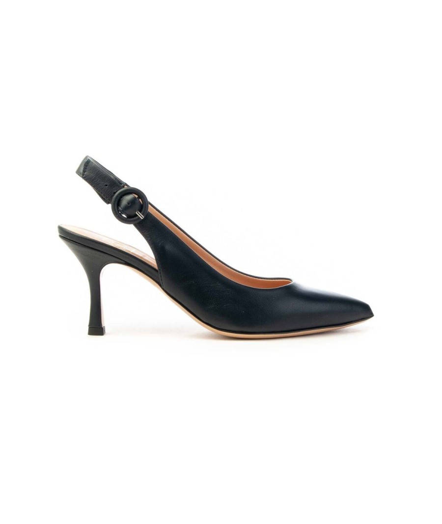 Donna FRANCO RUSSO | Franco Russo 1902S Slingback In Nappa Leone Shoes Frosinone Blu