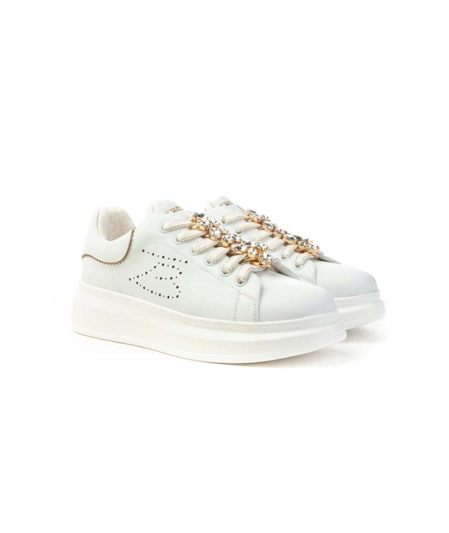 Donna TOSCA BLU STUDIO | Tosca Blu Ss2402S027 Sneaker Glamour Donna Leone Shoes Frosinone Bianco