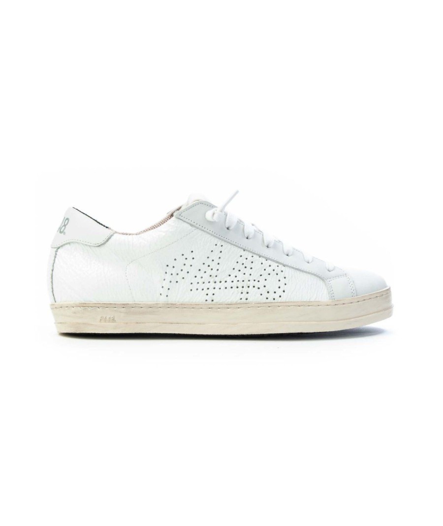 Donna P448 | P448 S22John-W Sneaker Lacci Woman Leone Shoes White Grey