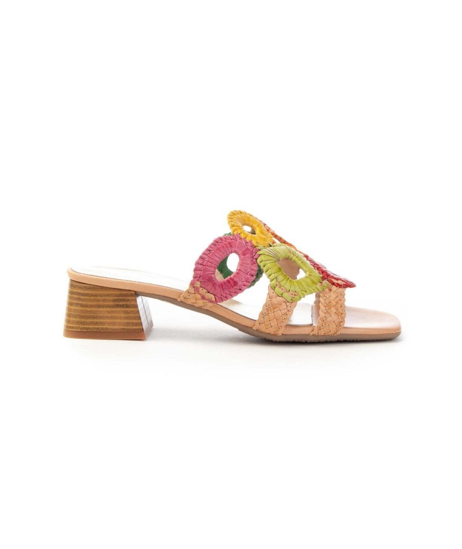 Donna KESS | Kess 21036 Ciabatta Intreccio Tacco 30 Leone Shoes Camel