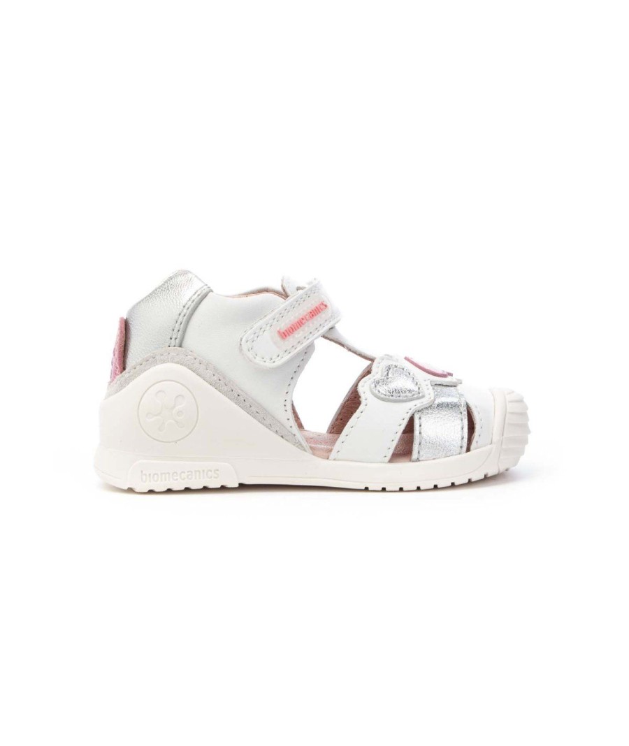 Junior BIOMECANICS | Biomecanics 222118 Sandalo Gabbietta 1 Strappo Leone Shoes Bianco