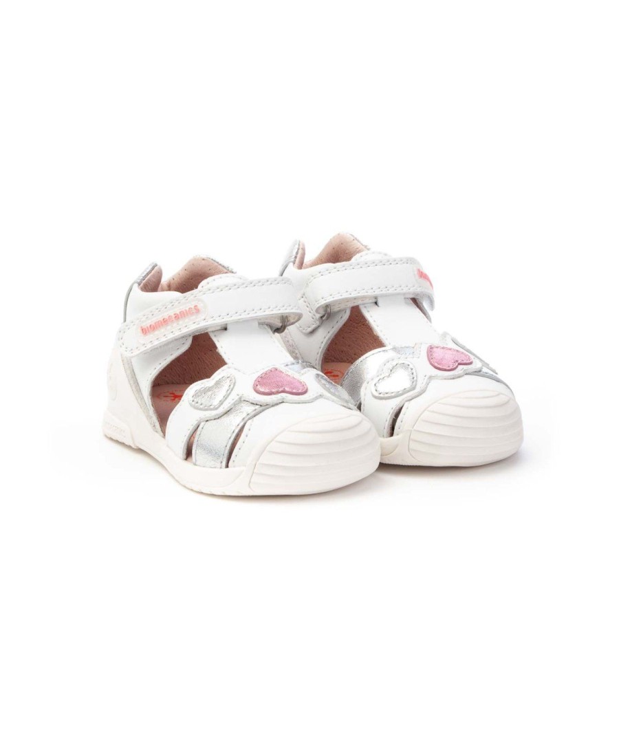 Junior BIOMECANICS | Biomecanics 222118 Sandalo Gabbietta 1 Strappo Leone Shoes Bianco