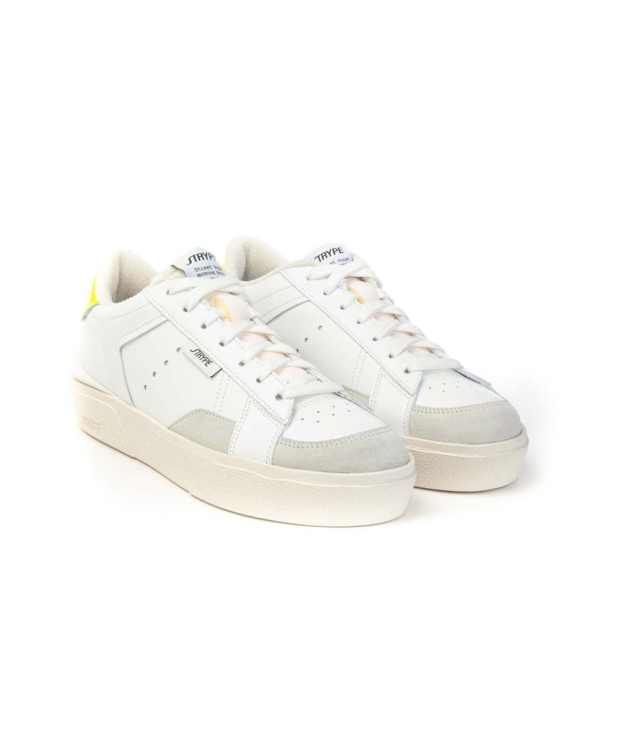 Donna STRYPE | Strype 70166 St 001 Sneakers Lacci Woman Leone Shoes Frosinone Bianco/Giallo