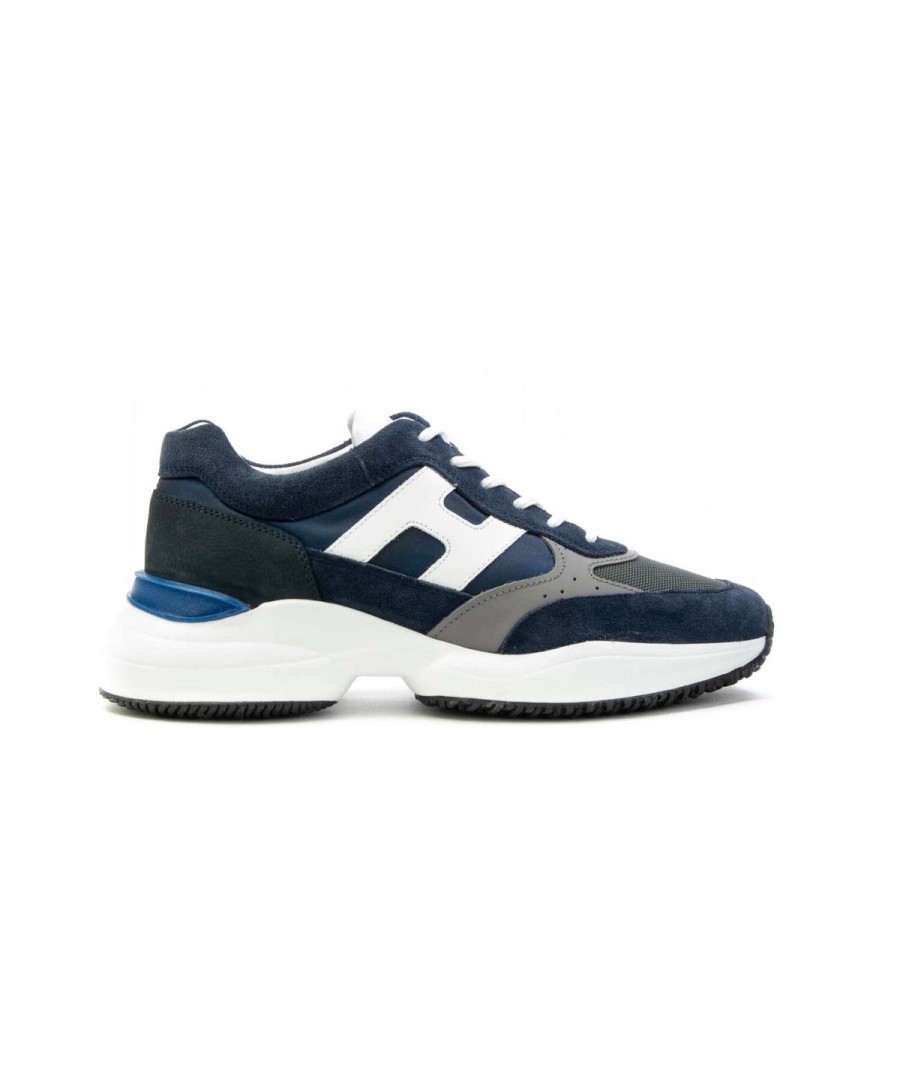 Uomo HOGAN | Hogan Sneakers Interaction Blu Bianco Grigio Blu/Bianco