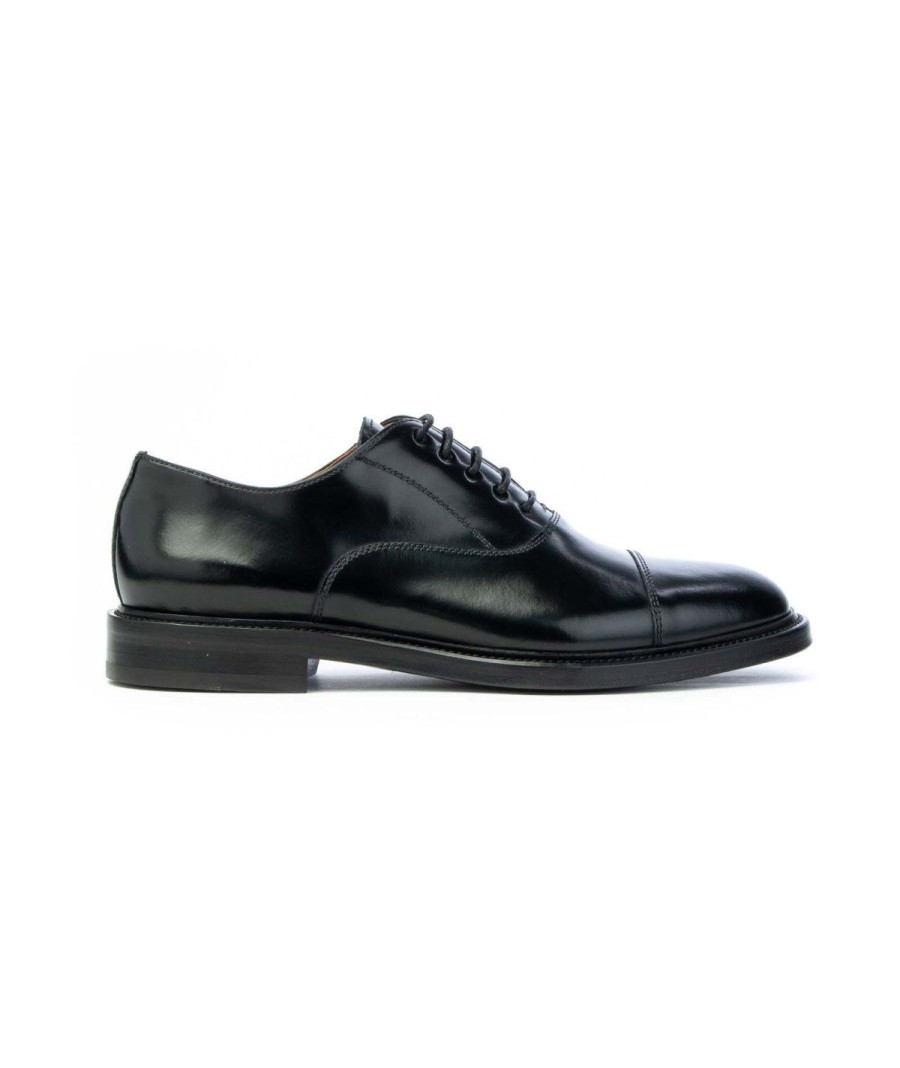 Uomo BRECOS | Brecos Oxford Lacci Fondo Cuoio Nero