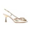 Donna ROBERTO FESTA | Roberto Festa Nuvola Slingback Fiore Tacco 70 Leone Shoes Platino