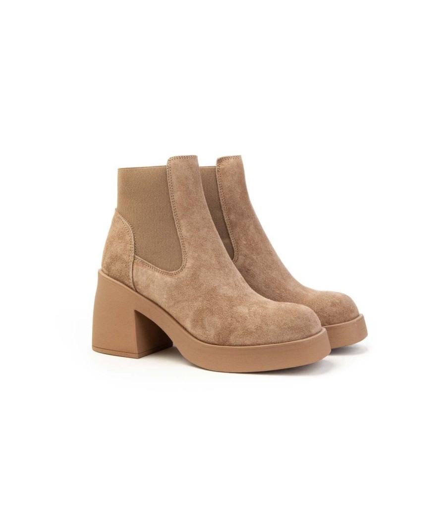 Donna BALIE | Balie`741Suede Chelsea Boot Platform Cocco