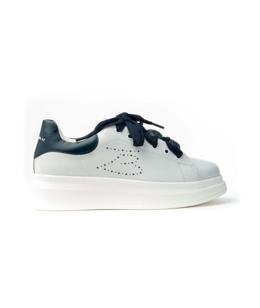 Donna TOSCA BLU STUDIO | Toscablu Sf2217S164 Sneakers Lacci Cortina Woman Bianco/Blu