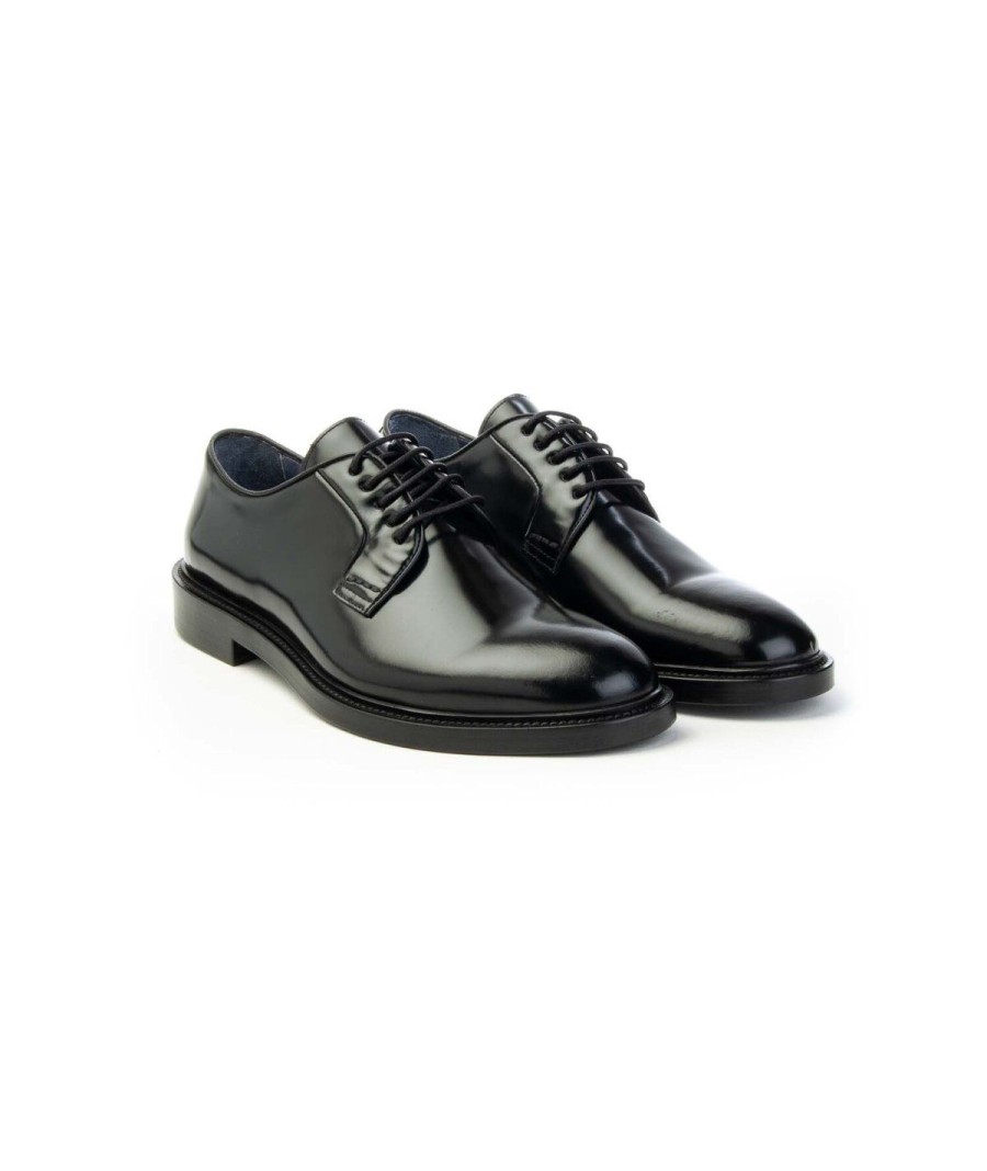 Uomo BRECOS | Brecos 8203 Derby Lacci Uomo Leone Shoes Frosinone Nero