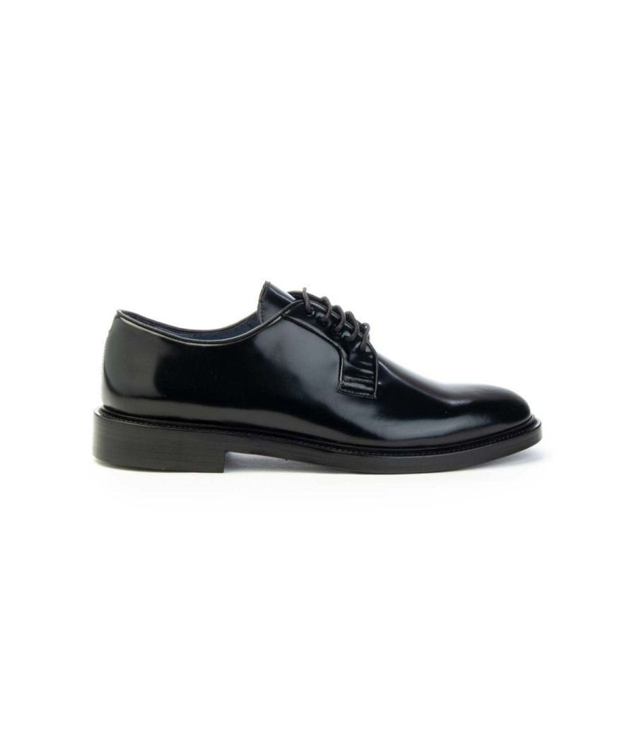 Uomo BRECOS | Brecos 8203 Derby Lacci Uomo Leone Shoes Frosinone Nero