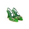 Donna BRUGLIA MILANO | Bruglia Milano 8830 Slingback Morsetto Woman Leone Shoes Frosinone Verde