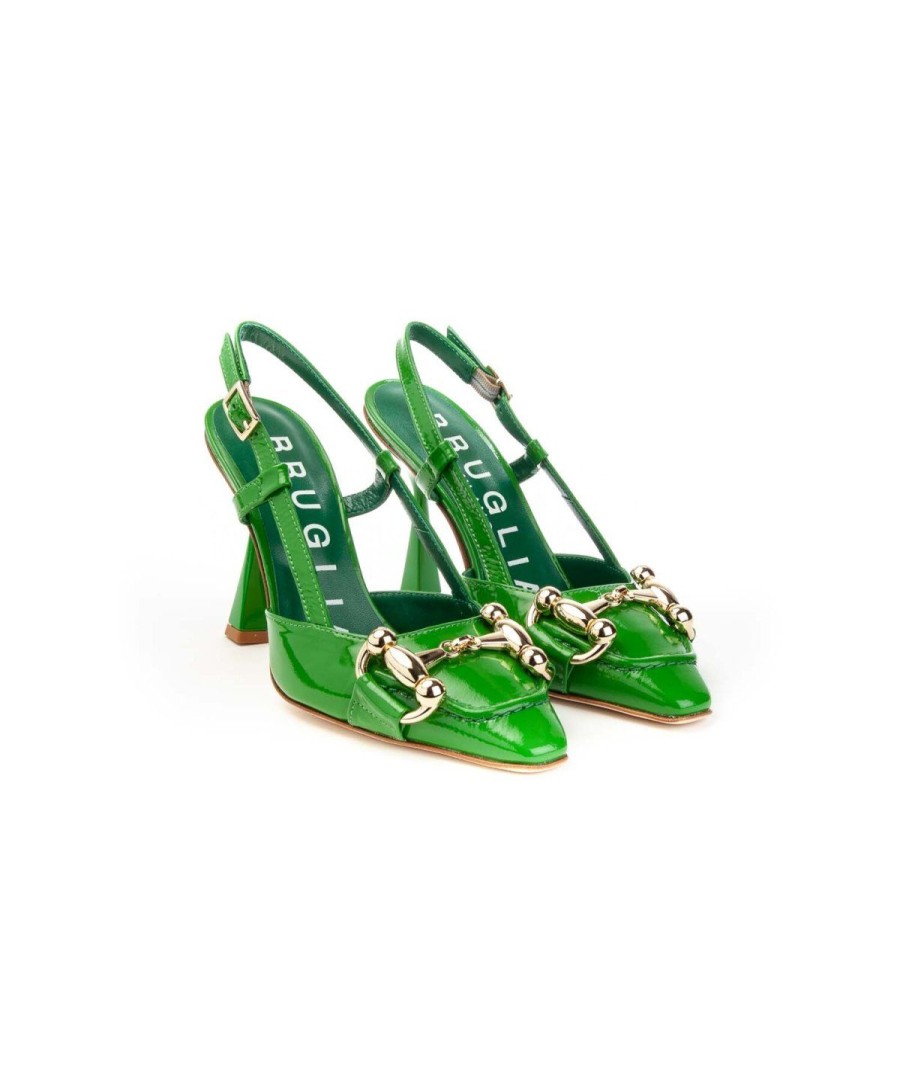 Donna BRUGLIA MILANO | Bruglia Milano 8830 Slingback Morsetto Woman Leone Shoes Frosinone Verde