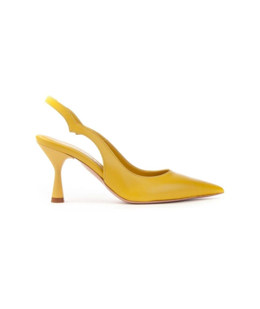 Donna SARA SCHEKER | Sara Scheker Slingback 454Nappa Donna Leone Shoes Frosinone Giallo