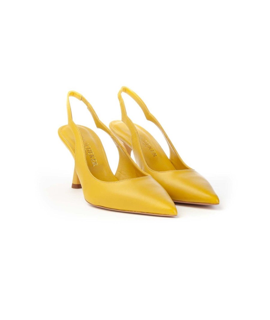 Donna SARA SCHEKER | Sara Scheker Slingback 454Nappa Donna Leone Shoes Frosinone Giallo