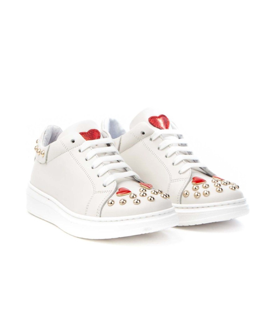 Junior CHIARA LUCIANI | Chiara Luciani E22 216 Sneakers Borchie Junior Leone Shoes Ghiaccio