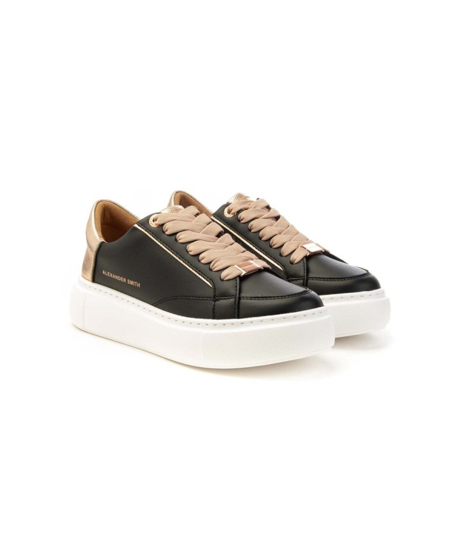 Donna ALEXANDER SMITH | Alexander Smith Aeaygcd00Bcp Sneakers Greenwich Woman Leone Shoes Fros Black/Rame