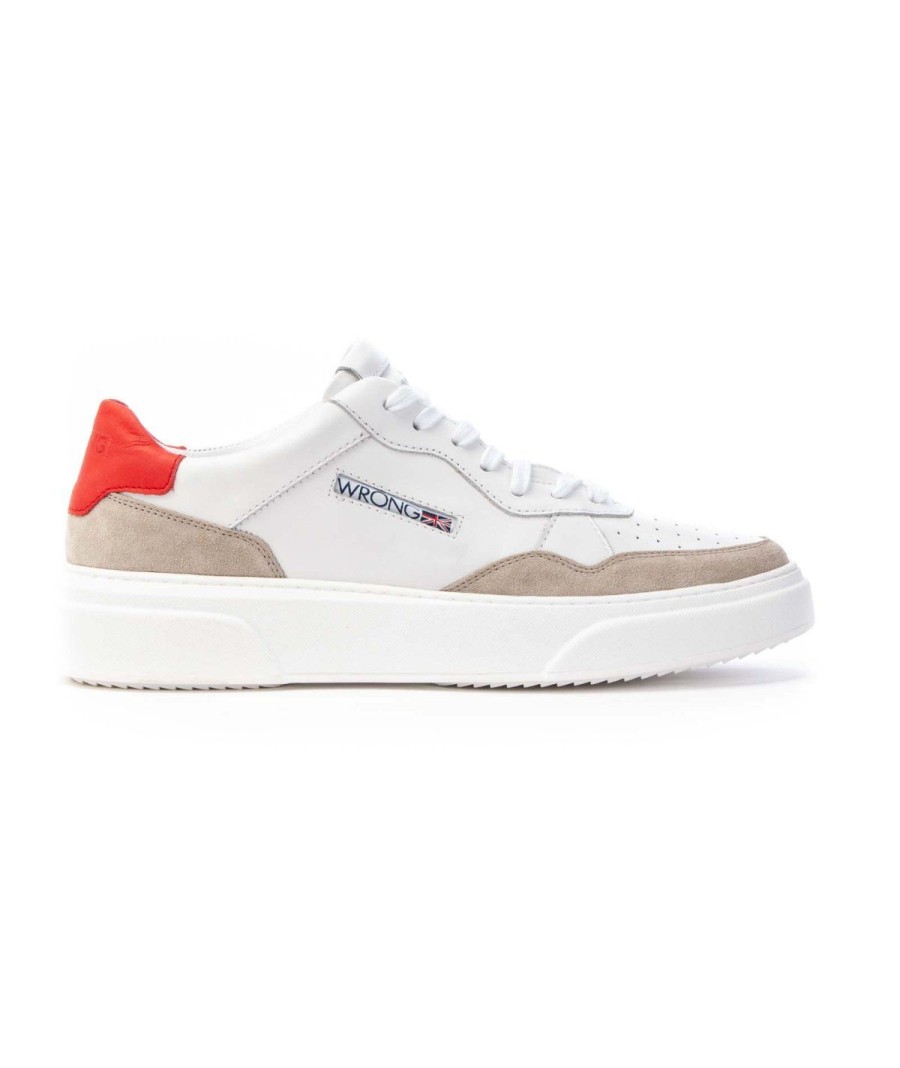 Uomo WRONG | Wrong Sneakers Lacci Uomo Leone Shoes Bianco/Rosso