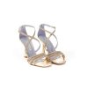 Donna ALBANO | Albano 3216 Sandalo Raso E Strass Leone Shoes Frosinone Platino