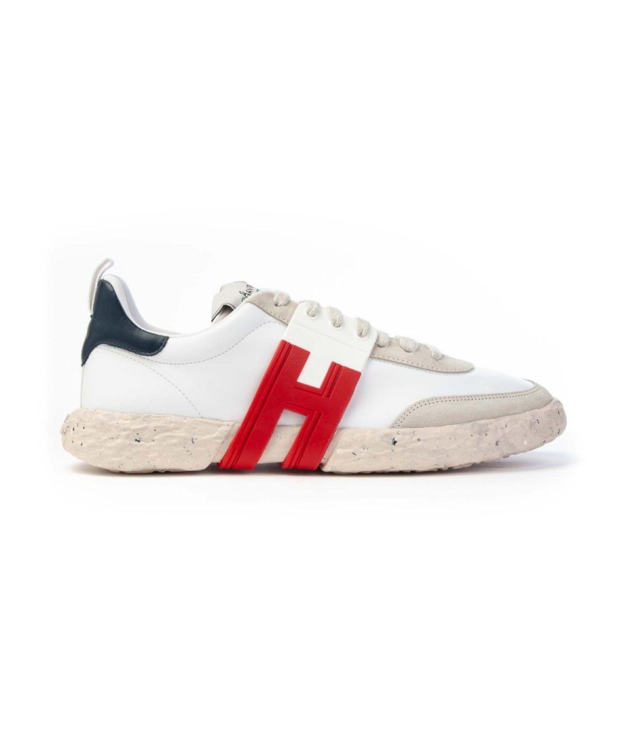 Uomo HOGAN | Hogan-3R H5M5900Dx00Qp9846N Sneakers Lacci Uomo Leone Shoes Bianco/Rosso