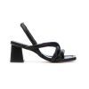 Donna PEDRO MIRALLES | Pedro Miralles 18263 Sandalo Fasce Nappa Tacco 50 Leone Shoes Nero