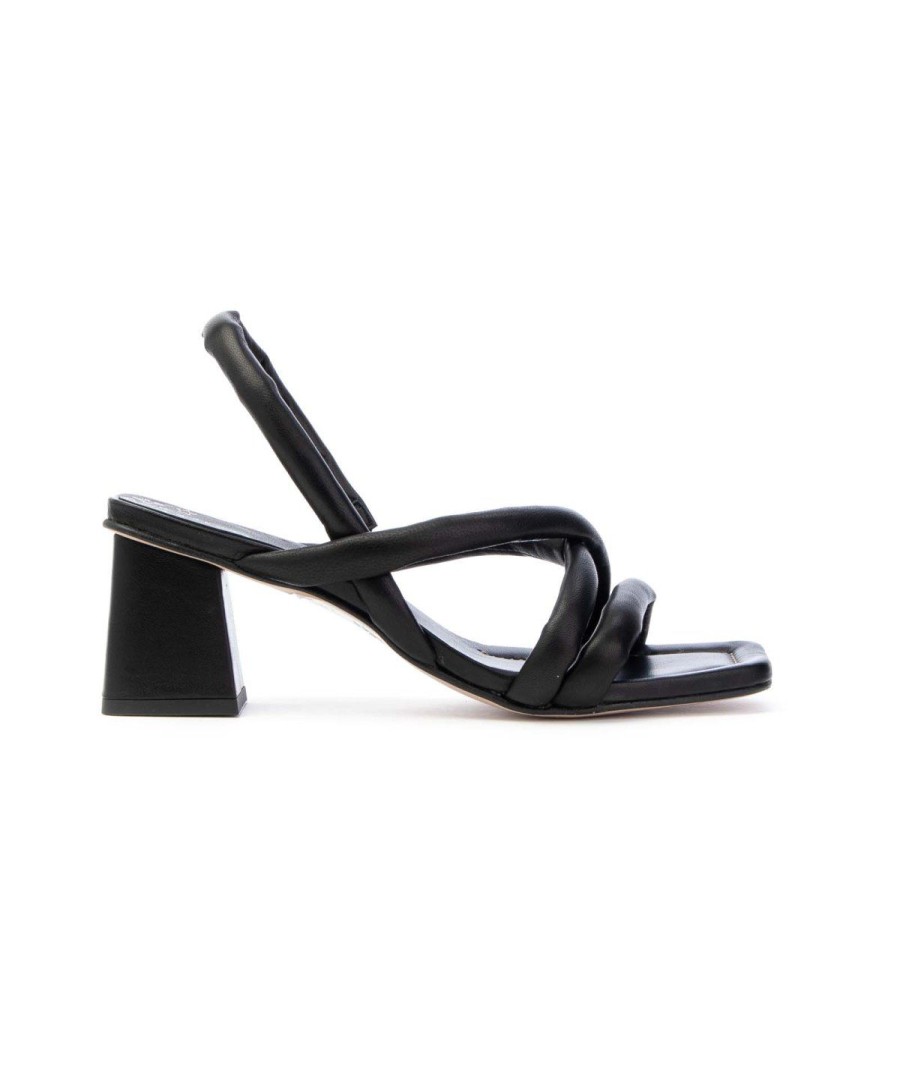 Donna PEDRO MIRALLES | Pedro Miralles 18263 Sandalo Fasce Nappa Tacco 50 Leone Shoes Nero