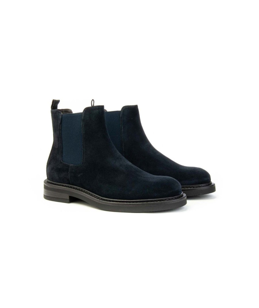 Uomo MARCO FERRETTI | Marco Ferretti 173523 Beatles Chelsea Bootleone Shoes Frosinone Blu