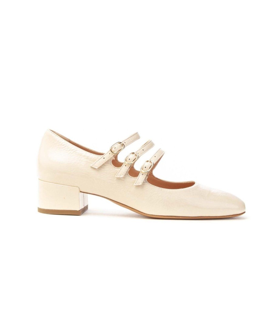 Donna FRANCO RUSSO | Franco Russo 1103S Mary Jane 3 Cinturini Donna Leone Shoes Frosinone Milk