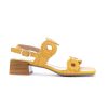 Donna KESS | Kess 22690 Sandalo 2 Fasce Intrecciate Tacco 30 Leone Shoes Giallo