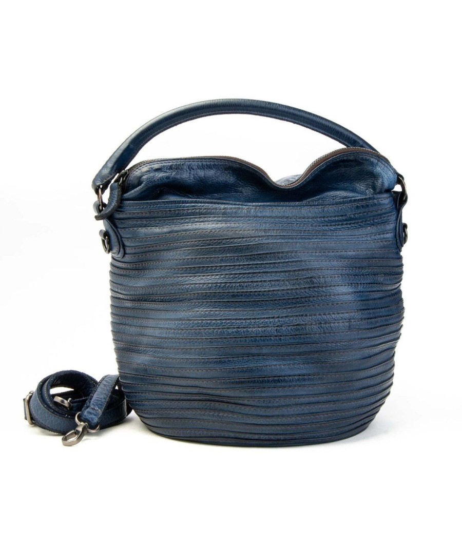 Donna MAJO | Majo Bovg9115 Borsa Con Tracolla E Zip Leone Shoes Frosinone Blu/Prussia