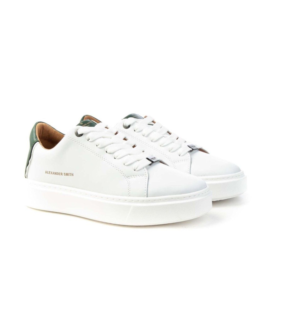 Uomo ALEXANDER SMITH | Alexander Smith Alazldm9010Wdg London Sneakers Leone Shoes Frosinone White/Green