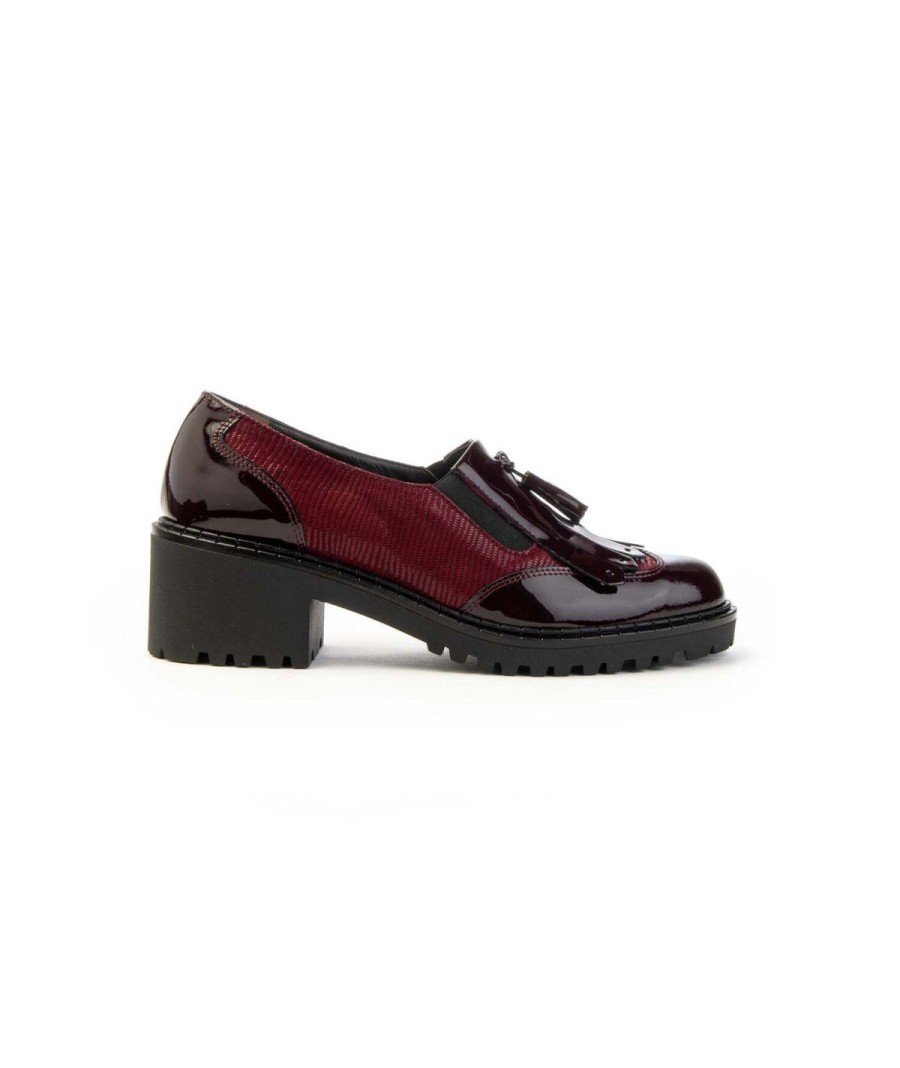 Donna CINZIA VALLE | Cinzia Valle 9735 Mocassino Frangia E Nappine Leone Shoes Frosinone Bordo`