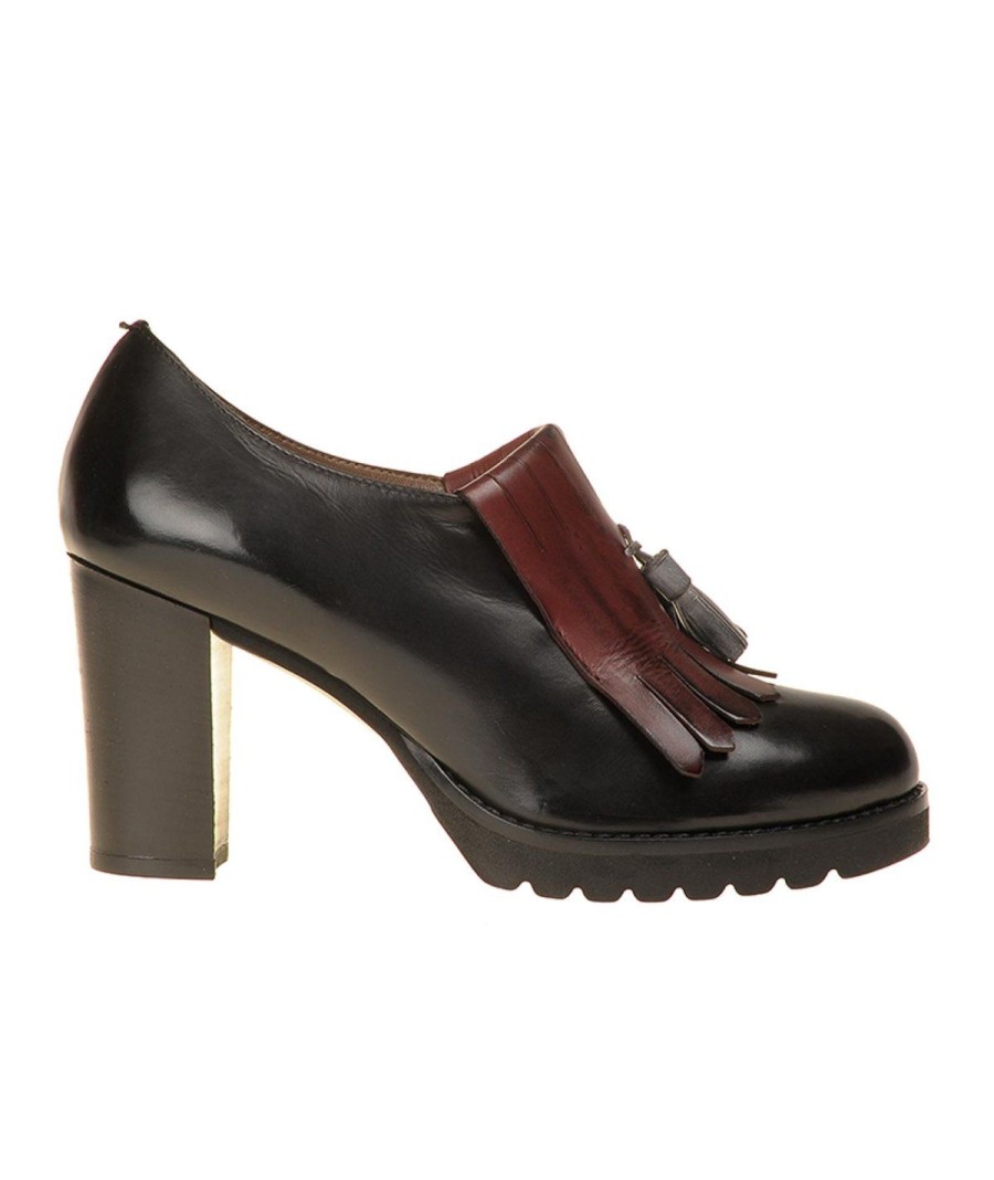 Donna CALPIERRE | Calpierre Derby Frangia Nappinet70 Nero/Bordo`