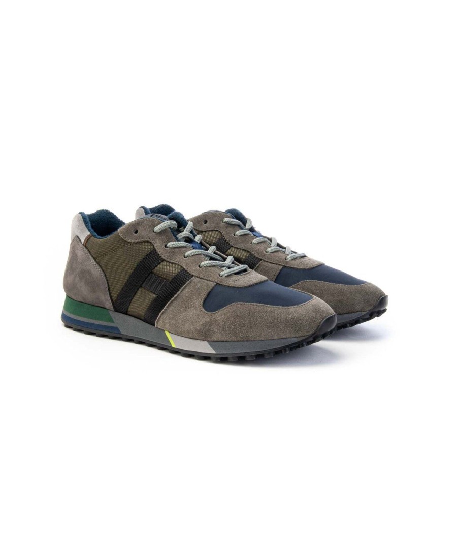 Uomo HOGAN | Hogan Hxm3830An51S9M746J Sneakers H383 Leone Shoes Frosinone Verde Grigio