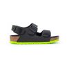 Junior BIRKENSTOCK | Birkenstock Milano 1022129 Kids Desert Soil Lime Black